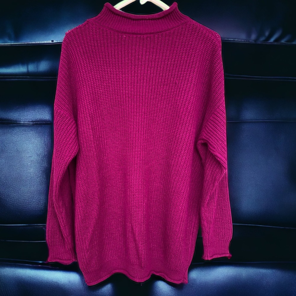 Davi & Dani Purple Turtleneck Pullover Sweater Size Medium